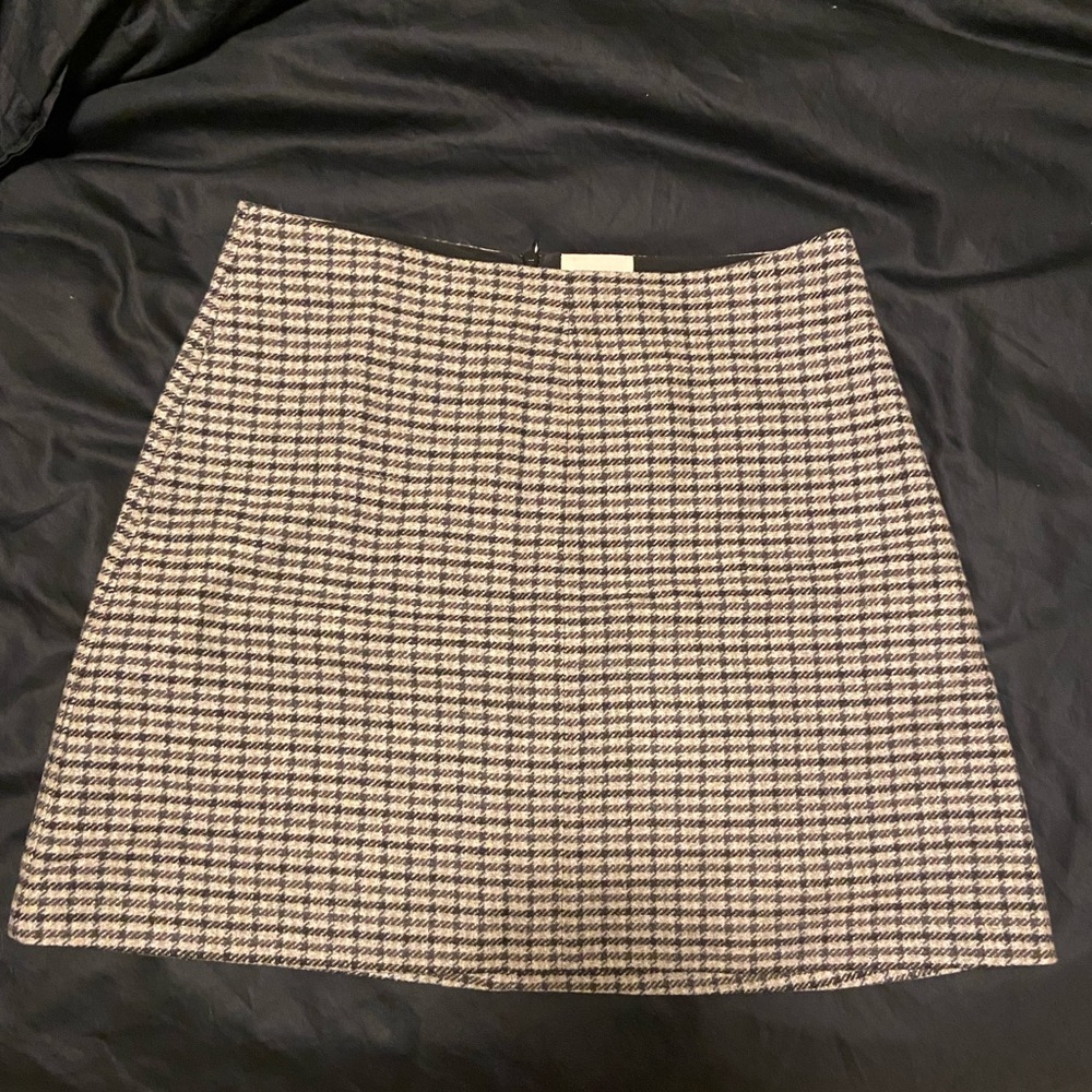 Aritzia Wilfred houndstooth A-line mini skirt